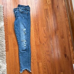 Women's Blue Distressed Jeans